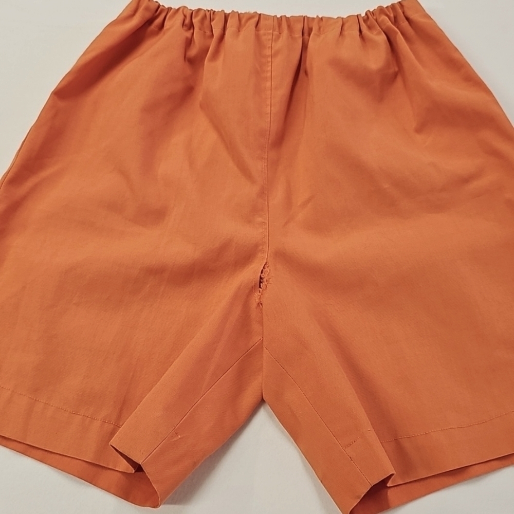 Vtg Girls A-line Tank Top & Shorts Set, Orange Blk Butterfly, See Measurements - Picture 8 of 11